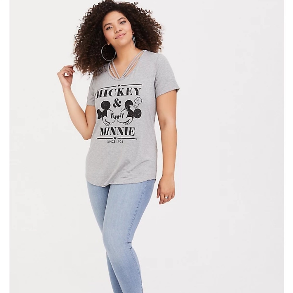 Torrid Mickey & Minnie Top Gray Soft size 1